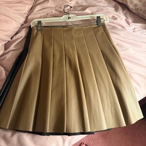 ASOS Tan Pleated Mini Skirt